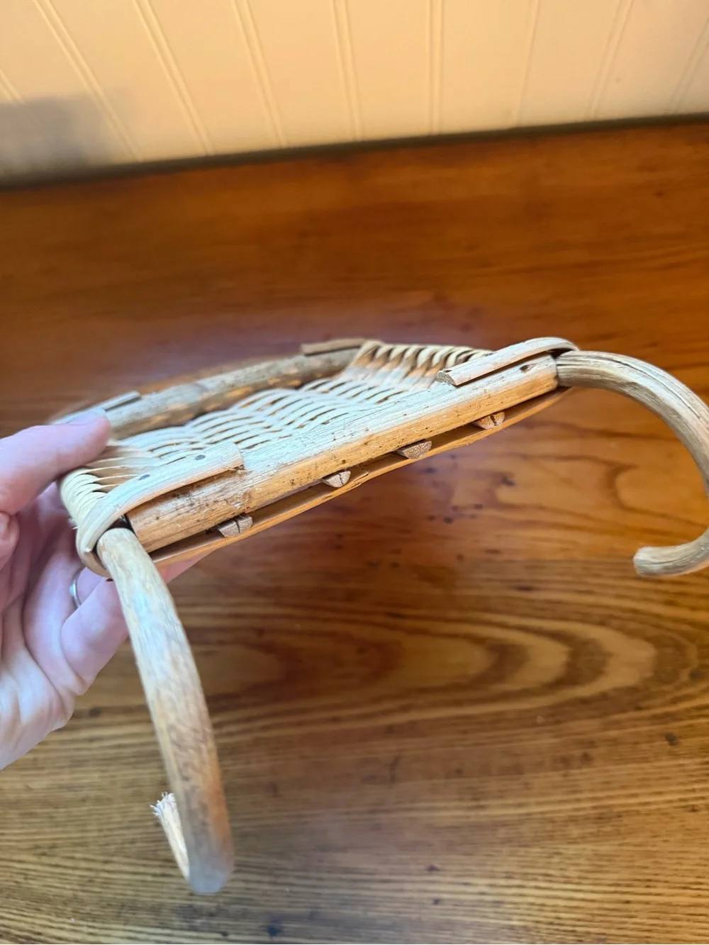 Woven Rattan Wall Hook with Double Hooks - Natural